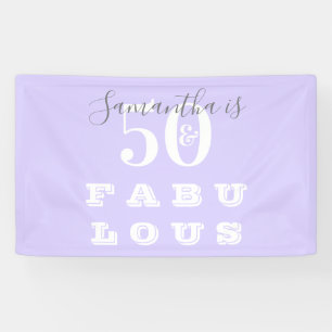 50th Birthday 50 fabulous Purple Birthday Party Banner