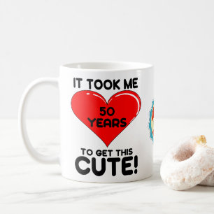 50th Birthday 50 Year Old Personalized Cute Heart Coffee Mug