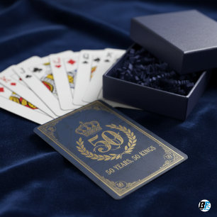 50th Birthday 50 Years 50 Kings Personalised Deck Playing Cards