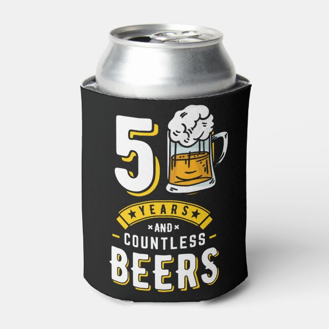 50th Birthday 50 Years & Countless Beers   Can Cooler (Can Front)