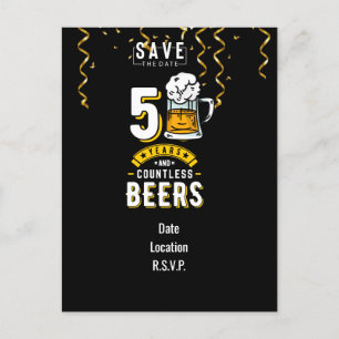 50th Birthday 50 Years & Countless Beers Invitation Postcard