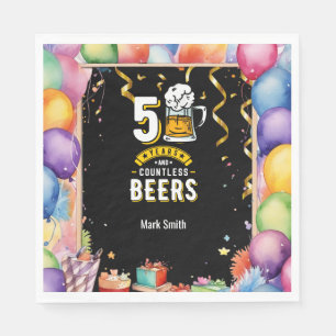 50th Birthday 50 Years & Countless Beers Napkin