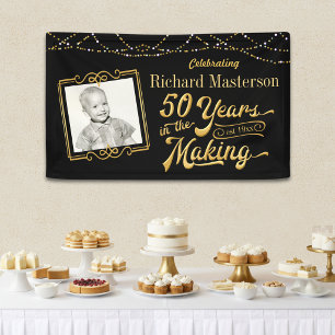 50th Birthday 50 YEARS IN THE MAKING Black & Gold Banner