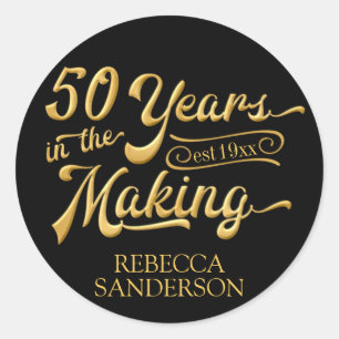50th Birthday 50 YEARS IN THE MAKING Classic Round Sticker