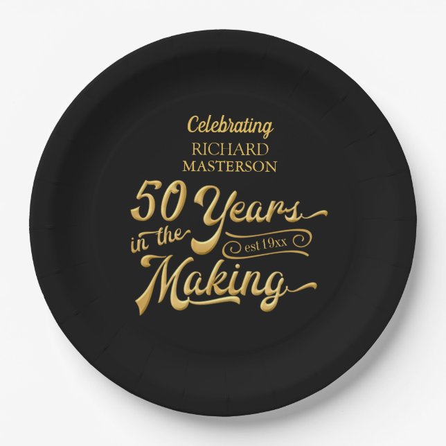 50th Birthday | 50 YEARS IN THE MAKING Paper Plate (Front)
