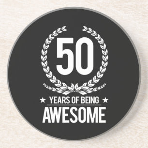 50th Birthday (50 Years Of Being Awesome) Coaster