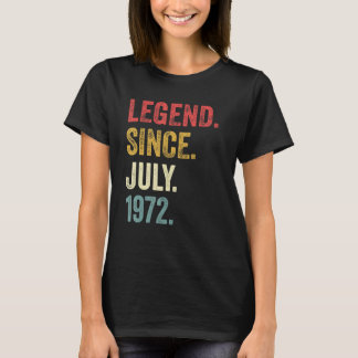 50th Birthday  50 Years Old Legend Since July 1972 T-Shirt