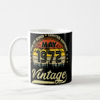 50th Birthday 50 Years Old Retro Born In May 1972 Coffee Mug