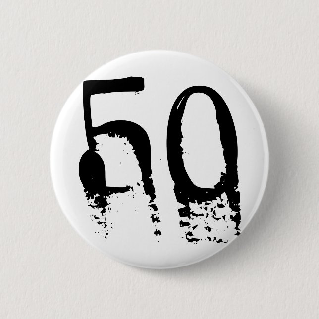 50th Birthday 6 Cm Round Badge (Front)