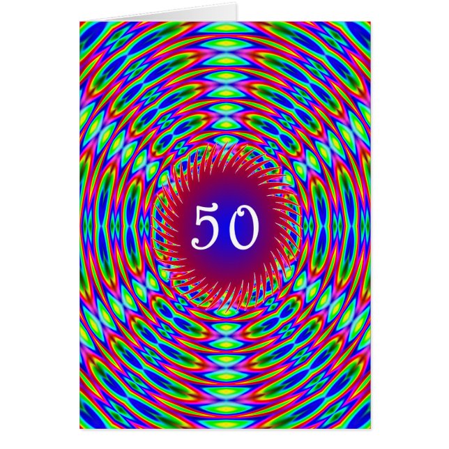 50th Birthday Abstract Trippy Swirls (Front)