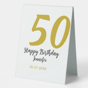 50th birthday add name date year black template go