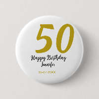50th birthday add name date year black template go