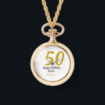 50th birthday add name date year black template go watch<br><div class="desc">editable design</div>