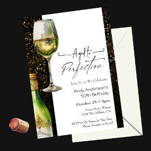 50th Birthday Aged to Perfection White Wine Invitation