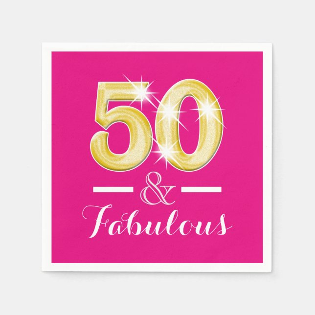 50th birthday and fabulous women napkin (Front)