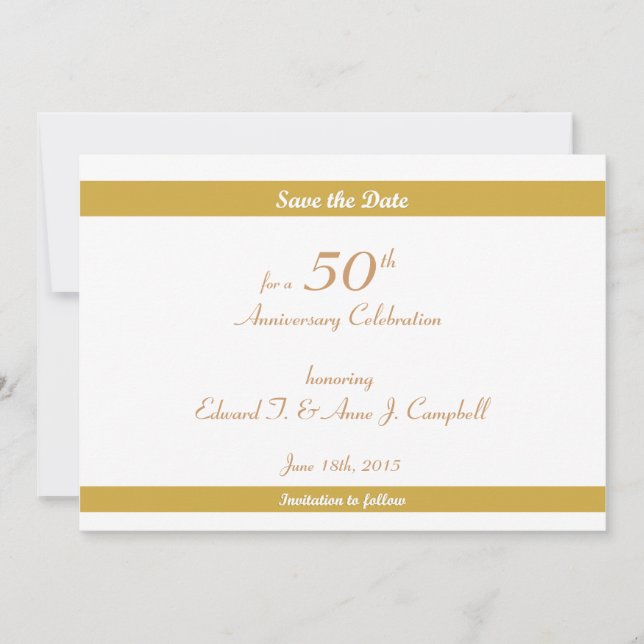 50th Birthday/Anniversary Save the Dates Date (Front)