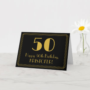 50th Birthday: Art Deco Inspired Look "50" + Name Card