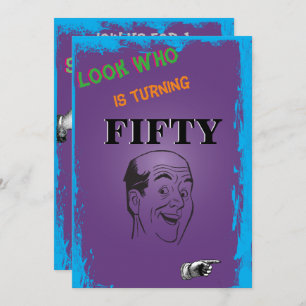50th Birthday Bald Man Surprise Invitation