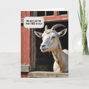 50th Birthday Barn Goat Card