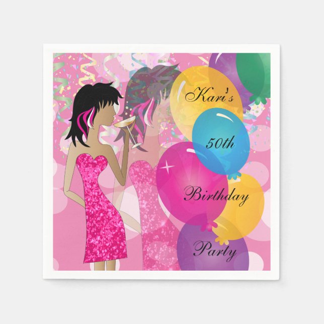 50th Birthday Bash Party Napkin (Front)
