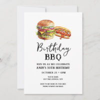 50th Birthday BBQ Casual Invitation