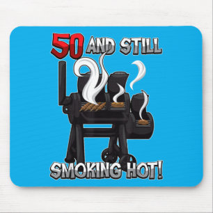 50th Birthday Bbq Quote _smoking Hot_ Grill Party Mouse Pad