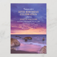 50th Birthday Beach Ocean Destination Cool Sunset