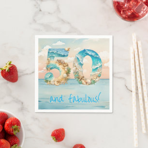 50th Birthday Beach Party Napkin