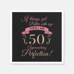 50th Birthday Better With Age Napkin