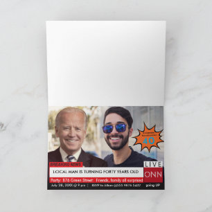 50th Birthday Biden Mens Funny TV News Invitation