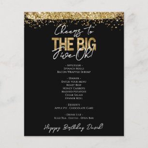 50th Birthday Big Five-oh Party Menu Flyer