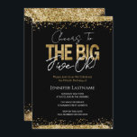 50th Birthday Black and Gold Invitation<br><div class="desc">Elegant Faux gold glitter with shimmering confetti highlights on the top and bottom border. All text is adjustable and easy to change for your own party needs. Great elegant 50th birthday template design. The Big Five Oh!</div>