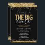 50th Birthday Black and Gold Invitation<br><div class="desc">Elegant Faux gold glitter with shimmering confetti highlights on the top and bottom border. All text is adjustable and easy to change for your own party needs. Great elegant 50th birthday template design. The Big Five Oh!</div>