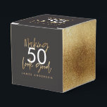 50th Birthday black and gold simple elegant modern Favour Box<br><div class="desc">Celebrate your 50th birthday in style with these black, white and gold effect fabulous contemporary elegant typography birthday party labels. A modern design with script text and bold graphics. Change the number to customise. Part of a collection. Number can be customised, ideal for 21st, 30th, 40th, 50th, 60th, 70th, 80th,...</div>