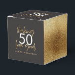 50th Birthday black and gold simple elegant modern Favour Box<br><div class="desc">Celebrate your 50th birthday in style with these black, white and gold effect fabulous contemporary elegant typography birthday party labels. A modern design with script text and bold graphics. Change the number to customise. Part of a collection. Number can be customised, ideal for 21st, 30th, 40th, 50th, 60th, 70th, 80th,...</div>