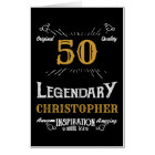 50th Birthday Black Gold Elegant Funny Retro Giant
