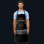 50th Birthday Black Gold Legendary Funny Apron<br><div class="desc">A personalized elegant wine bottle label that is easy to customize for that special birthday party occasion.</div>