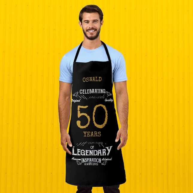 50th Birthday Black Gold Legendary Funny Apron (50th Birthday Black Gold Legendary Funny Apron
)