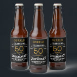 50th Birthday Black Gold Legendary Funny Beer Bottle Label<br><div class="desc">A personalised elegant beer bottle label that is easy to customise for that special birthday party occasion.</div>