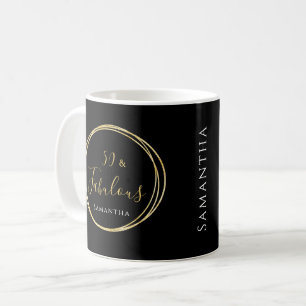 50th Birthday Black Gold Personalized Coffee Mug