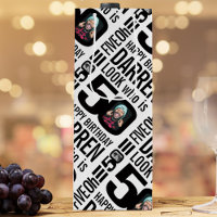 50th birthday black look 50 custom photo name