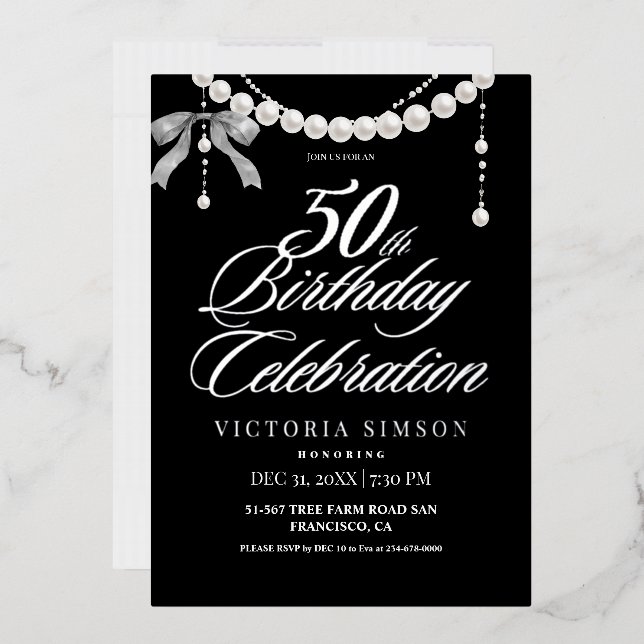  50th Birthday Black & White  (Envelope)