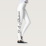 50th Birthday Black & White Stylish Elegant Girly  Leggings<br><div class="desc">Designed with stylish black text "50 & fabulous' in solid white background,  this is perfect for those celebrating the 50th birthday! You may choose a different background colour  or different font and font colour if you wish.</div>