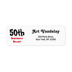 50th Birthday Blast Return Address Label