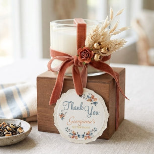 50th Birthday Boho Autumn Thanks You Stickers