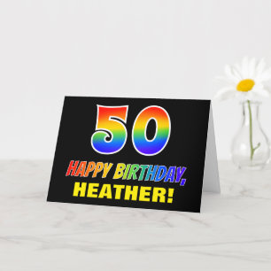 50th Birthday: Bold, Fun, Simple, Rainbow 50 Card