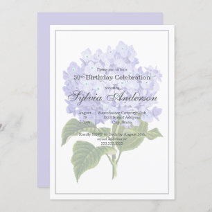 50th Birthday Botanical Hydrangea Invitation