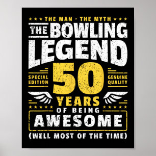 50th Birthday Bowling 50 Years Old Bowler Poster