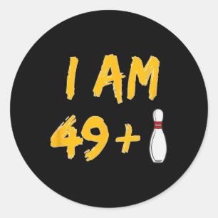 50th Birthday Bowling Shirt Funny Bowler Party Gif Classic Round Sticker