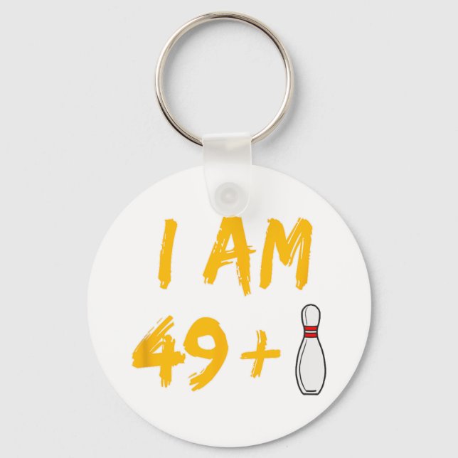 50th Birthday Bowling Shirt Funny Bowler Party Gif Key Ring (Front)